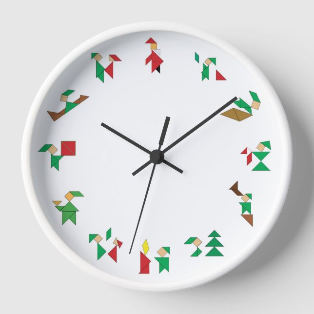 Reloj - Navidades Elves Tangramas (Anverso)