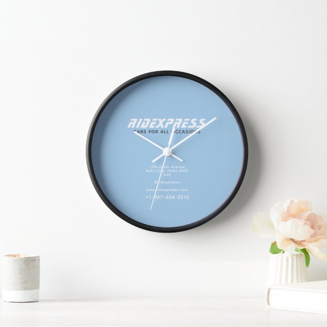 Reloj Negocio de coches, azul (Hogar)