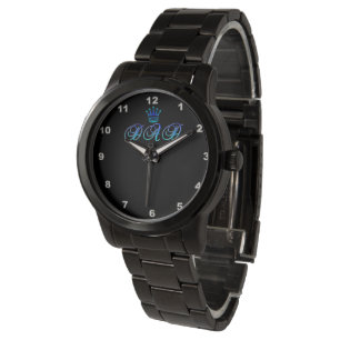 Reloj negro de gran tamaño de la pulsera del PAP