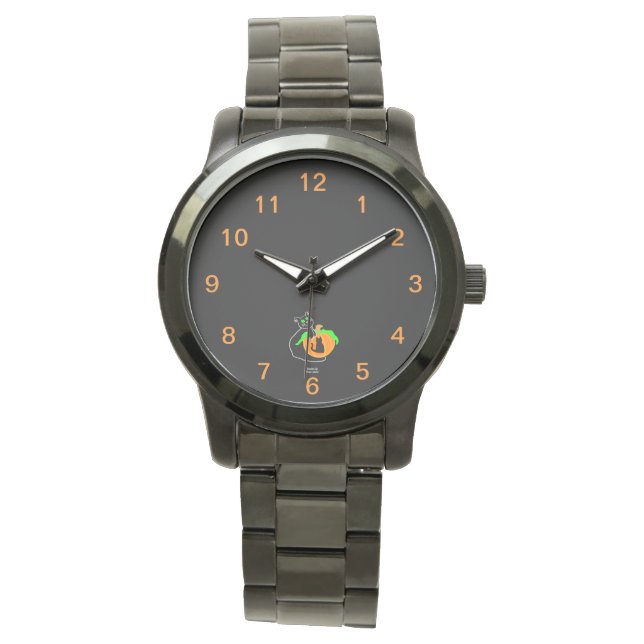 Reloj negro sobredimensionado de calabaza para gat (Anverso)