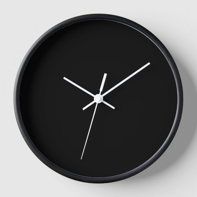 Reloj negro sólido negro simple simple elegante (Anverso)