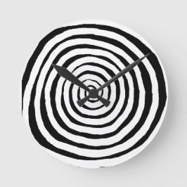 Reloj negro y blanco de pared de zancos