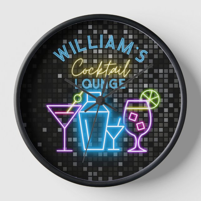Reloj Neon Look Retro Coctail Lounge Bar (Anverso)