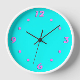 Reloj Neon turquesa brillante estilo moderno
