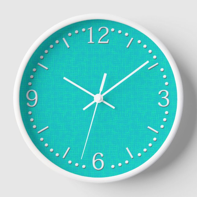 Reloj Neon turquesa texturado. (Anverso)