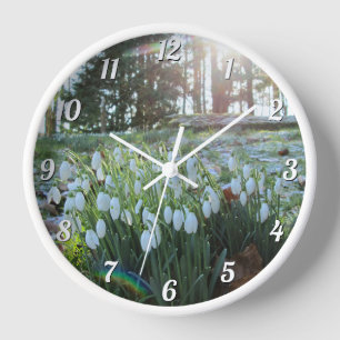 Reloj Nieve en nieve ligera y sol - redonda