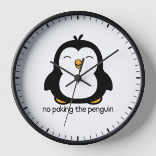 Reloj Ningún empuje del pingüino lindo