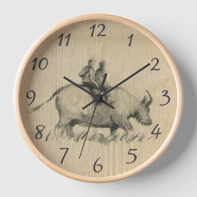 Reloj Niños de búfalo de agua Año Ox Chino Cumpleaños W2 (Anverso)