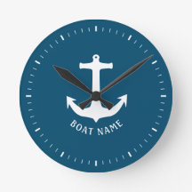 Nombre del barco azul del océano náutico minimalis