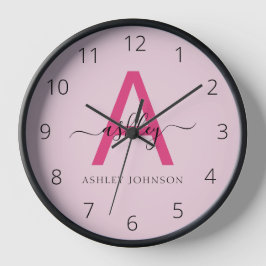 Reloj Nombre del Monograma de Giro de Guión Moderno Cali