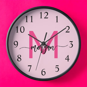 Reloj Nombre del Monograma de Giro de Guión Moderno Cali
