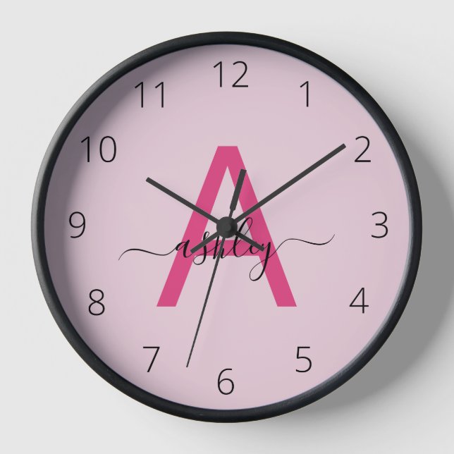 Reloj Nombre del Monograma de Giro de Guión Moderno Cali (Anverso)