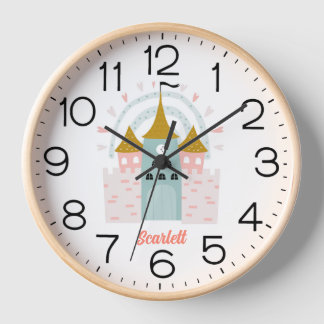 Reloj Nombre personalizado del castillo de princesas ros