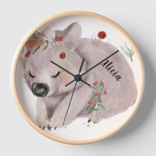Reloj Nombre personalizado del espectro dorado del bebé