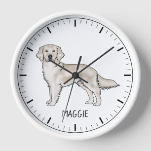 Reloj Nombre personalizado del perro del crema dorado de