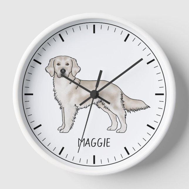 Reloj Nombre personalizado del perro del crema dorado de (Anverso)