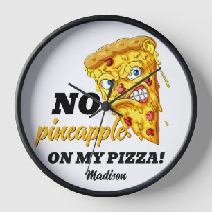 Reloj Nombre personalizado e Ingrediente Pizza Enojada