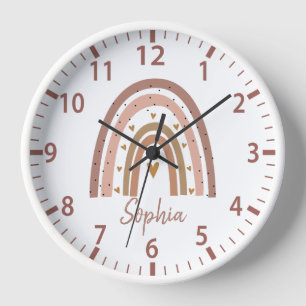 Reloj Nombre personalizado estilo arcoiris moderno boho