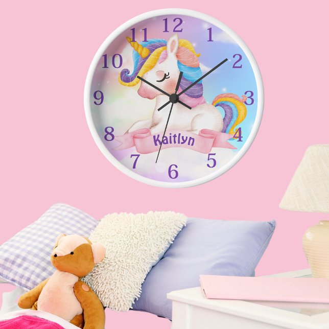 Reloj Nombre personalizado Nubes unicornio parquear relo (Subido por el creador)