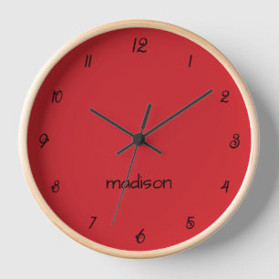 Reloj Nombre rojo y negro del motor de fuego elegante y 