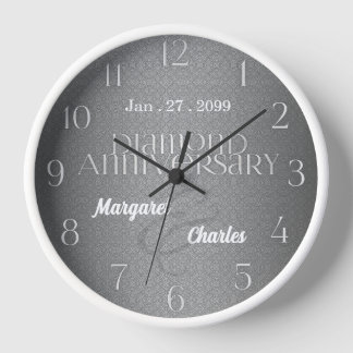 Reloj Nombres de fechas del 60º aniversario de bodas de