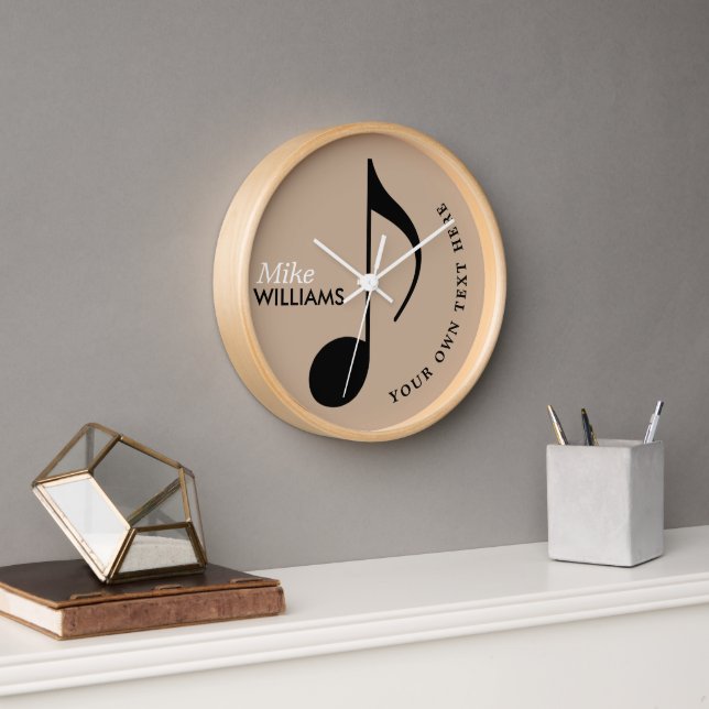 Reloj Nota musical en Wall_Clock con nombre (Oficina)