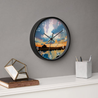 Reloj Nube Fabulosa, Reflexiones, Sol Sobre Agua