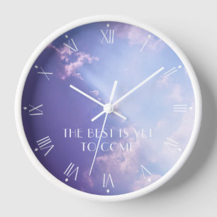 Reloj Nubes Cielo Pastel Foto Texto Personalizado Inspir