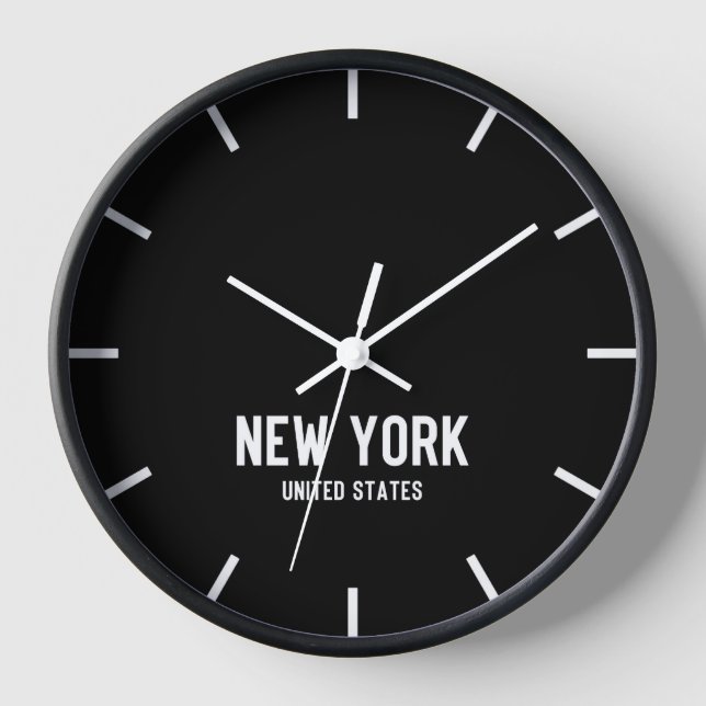 Reloj Nueva York Time Zone Newsroom Wall Clock (Anverso)