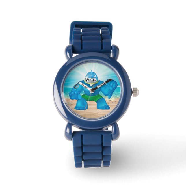Reloj numerado de niños ajustables para tiburones (Anverso)