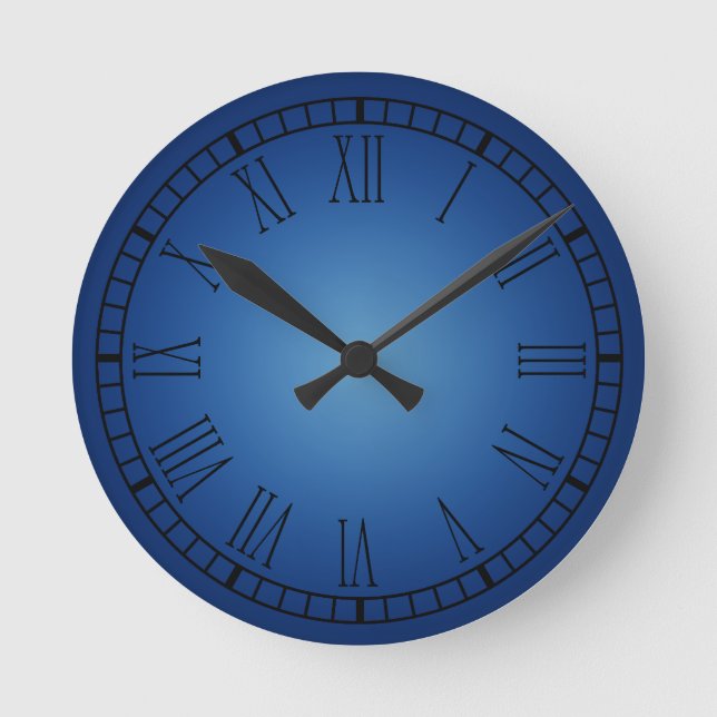 Reloj numérico romano azul (Anverso)