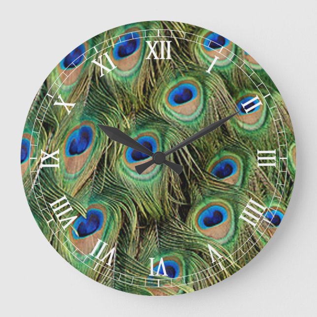 Reloj numérico romano de pavo real (Anverso)