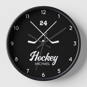Reloj Número de nombre del jugador de hockey personaliza