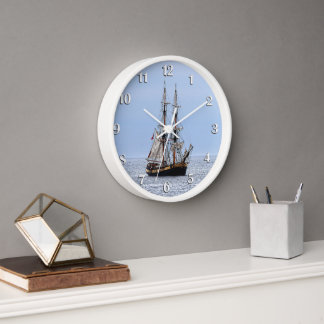 Reloj Números blancos de barcos de pesca náuticos