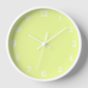 Reloj Números blancos elegantes   Classic Pastel Lime