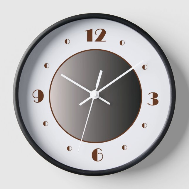 Reloj Números de Broadway elegantes minimalistas blancas (Anverso)