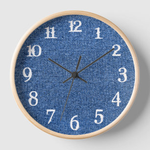 Reloj Números de Splash Blanco Mezclilla Azul Profundo