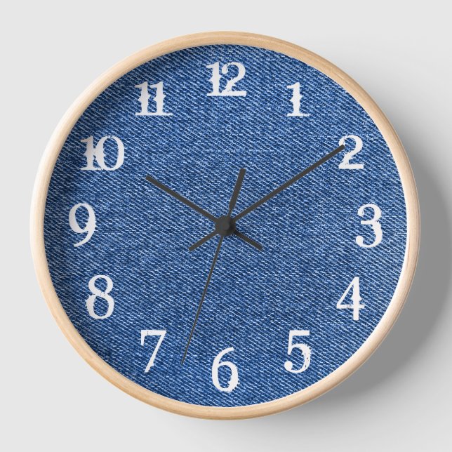 Reloj Números de Splash Blanco Mezclilla Azul Profundo (Anverso)
