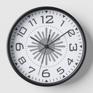 Reloj Números geométricos modernos de explosión de sol e