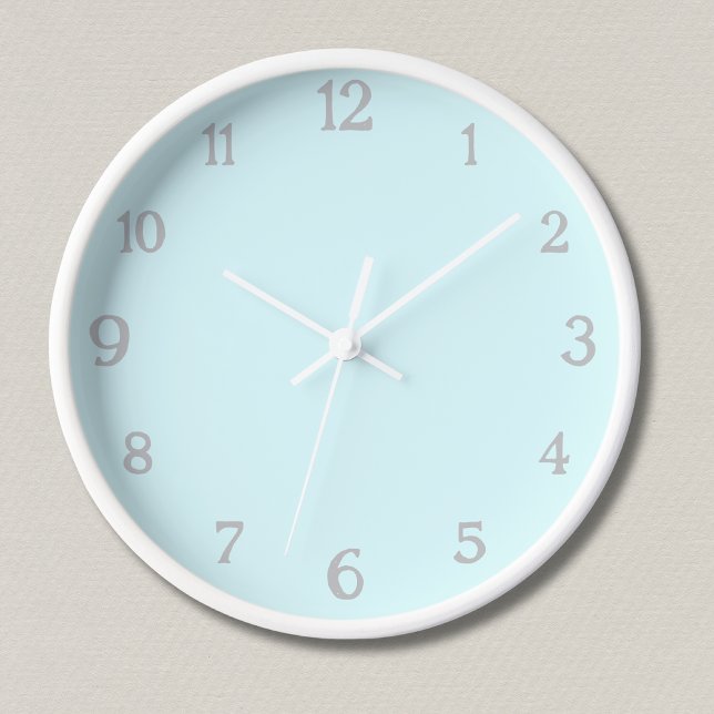 Reloj Números Gris Luminosos Elegantes | Classic Pastel  (Subido por el creador)