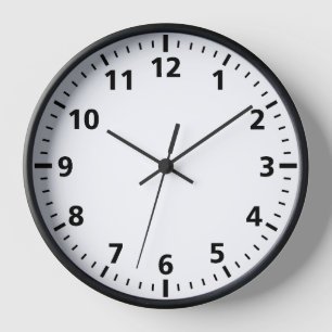 Reloj Números negros de fondo blanco