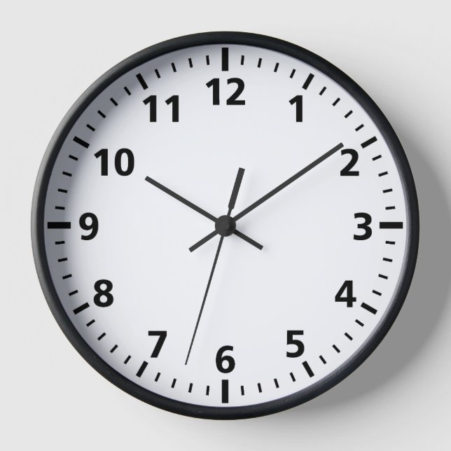 Reloj Números negros de fondo blanco (Anverso)
