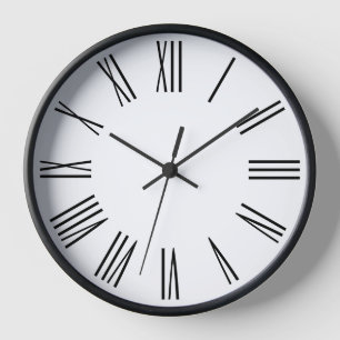 Reloj Números romanos del Imperio Blanco y Negro