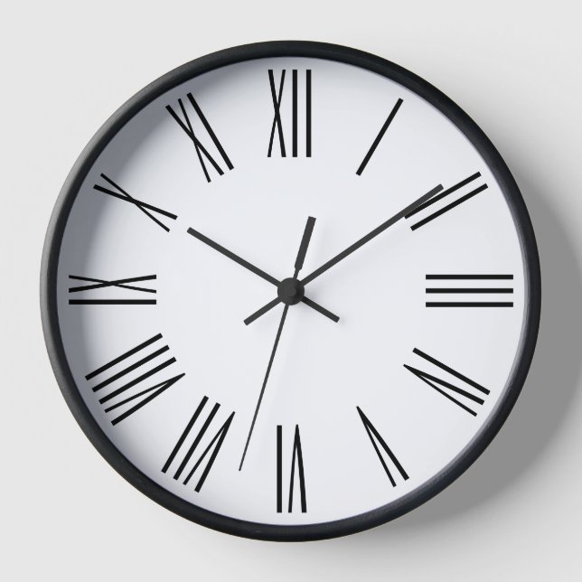 Reloj Números romanos del Imperio Blanco y Negro (Anverso)