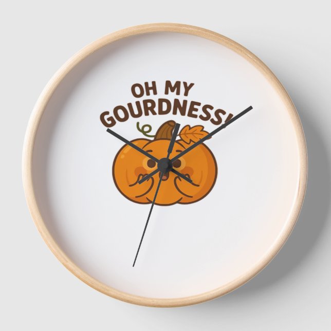 Reloj ¡Oh, Gourdness! - Sorprendida Calabaza Kawaii Art  (Anverso)