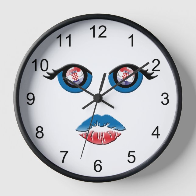Reloj Ojos con emblema de Croacia y boca de besos (Anverso)