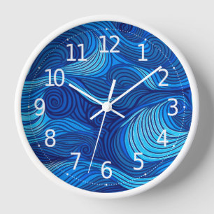 Reloj Olas de agua del océano azul turquesa abstracto