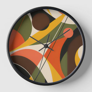 Reloj Olive Orange Retro Geometric Abstract