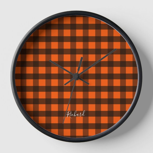 Reloj Orange and Black Checker (Anverso)