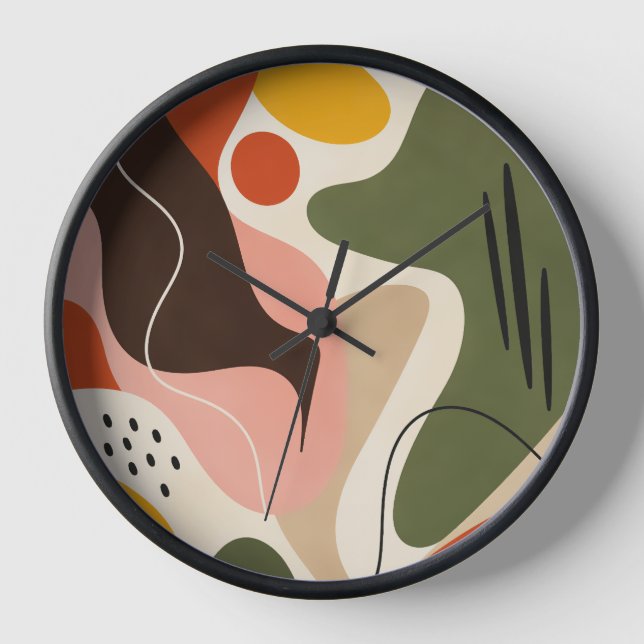 Reloj Organic Pink Olive Retro Abstract (Anverso)